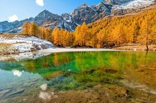 Landscape nature lake mountains forest fall italy snow Custom Gaming Mat Desk picture