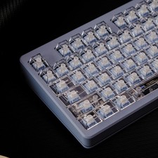 114 Keys Clear Keycaps PC Cherry Profile White Transparent Set For Mechanical picture