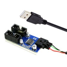 CABLECY USB 2.0 Type-A Male 1 to 2 Female Motherboard 9pin HUB Port Multilier picture