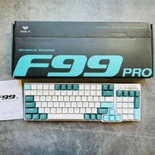 Aula F99 Pro Turquoise and White Wireless Mechanical Keyboard picture