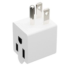 90 Degree Adapter Right Angled Downward Angled USA 3-Prong Male-Female Adapter picture
