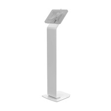 CTA Digital White Floor Stand Kiosk VESA Compatible Heavy-Duty Display Mount. picture