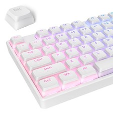 White Pudding PBT XDA Profile Custom Keycaps Minimalist Set Fits MX 117 Pcs picture