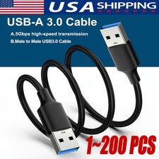 USB 3.0 A Male to A Male Cable Data Transfer Super Speed Power Charger Metal LOT picture