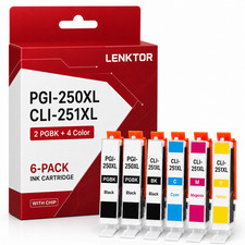 PGI-250XL CLI-251XL 6PK High Yield Ink for PIXMA MG5420 MG5620 MG6420 MG6620 picture