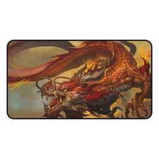 Oriental Red Dragon Gaming Desk Mat Mouse Pad Playmat picture