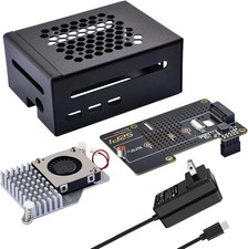 Metal Case For Raspberry Pi 5 With Active Cooler NVMe SSD Board And 27W Power... picture