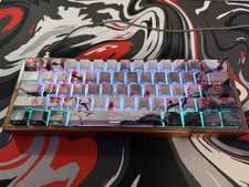 LOHA Custom Walnut Wood Mechanical Keyboard Japanese Cherry Blossom Keycaps RGB picture
