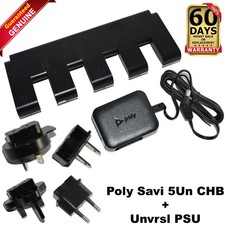 Poly Savi 8200 5-Bay Charge Base Rack + PSU Adapter 85R88AA 215219-02 picture