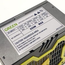 New--Green YELLOW 650w-MAX 12cm-Fan ATX Power Supply 20+4pin, SATA & PCIe picture