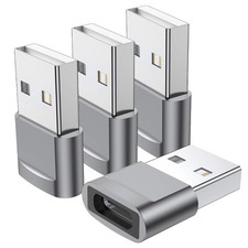 USB C Female to USB Male Adapter 4Pack, Type C to USB A Charger Converter for... picture