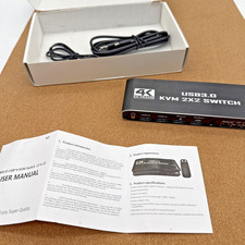 HDMI KVM Matrix Switch 2x2, Dual Monitor USB HDMI KVM Switch with USB 3.0 Hub picture