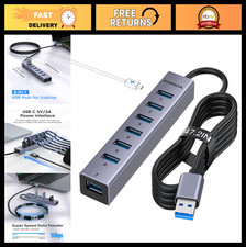 8-Port USB Hub with Long Cable, 7 USB 3.0 Splitter, Aluminum Design, High-Speed picture