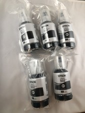 5 NOS GENUINE EPSON ECOTANK 502 BLACK INK TANKS EXPIRES 2029/2030 NEW SEALED picture