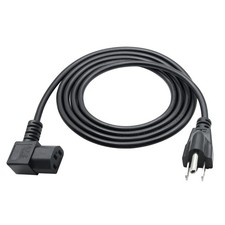 Right Angle Computer Power Cord 5.9FT3 Prong Left Angle Monitor Power Cord picture