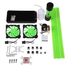 PC Liquid Water Cooling Kit CPU Block LED Pump Water Reservoir Fan 6 T Fit picture