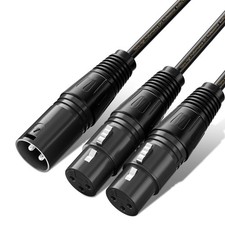 Tisino XLR Splitter Cable, 2 Female to 1 Male Y-Splitter 1.5 feet, Black picture