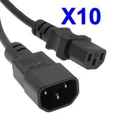 Lot of (10) C13 to C14 NEW Power Cord 2ft, Computer PDU, 17AWG 300V NEW picture
