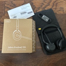 Jabra Evolve2 55 MS Stereo Headset- USB-A via Bluetooth Adapter NEW IN BOX picture
