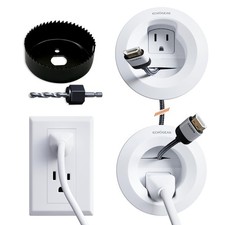ECHOGEAR in-Wall Cable Management Kit for Power & Low Single Outlet, White  picture