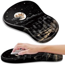 Ergonomic Mouse Pad w/ Wrist Rest Memory Foam Office Moon Desk Mat Protector picture