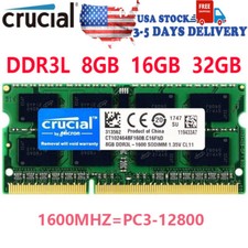 Crucial DDR3L 8GB 16GB 32GB 1600MHZ PC3L-12800 Laptop SODIMM 204-Pin Memory RAM picture