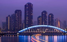 Landscape cityscape city building tokyo japan bridge Custom Gaming Mat Desk picture