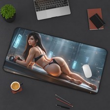 Tifa Lockhart Desk Mat, Final Fantasy Computer Desk Pad, Gamer Decor picture
