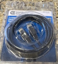 Commercial Electric 7 ft CAT6 Patch Cord Black - 1000 015 607. NEW SEALED picture