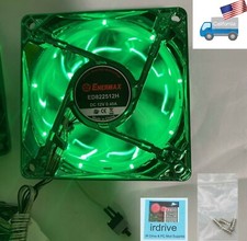 NEW Enermax 80mm x 25mm Green 3pin LED Smart Case Cooling Fan + Thermal Control picture