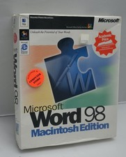Vintage Microsoft Word 98 Macintosh Edition PC NEW SEALED Big Box Rare Mac picture