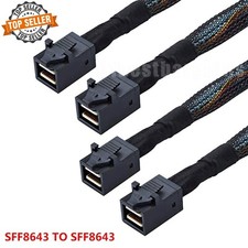 2Packs 12G Internal Mini SAS HD SFF-8643 to SFF-8643 Cable 100-Ohm 0.5M/1M picture