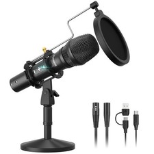 MAONO USB/XLR Dynamic Microphone for Podcast Recording, Computer PC Mic Black picture