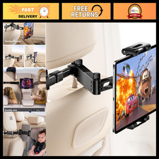 Universal Car Headrest Tablet Holder, 3-in-1 Mount, 360° Rotation, Fits 4.7-13