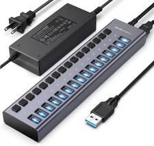 ACASIS 16-Port USB 3.2 Hub 10Gbps Powered w/ 96W Adapter Aluminum picture
