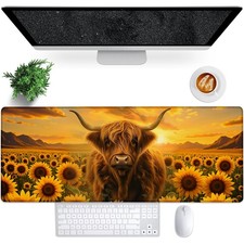 Bidesk Cute Highland Cow Gaming Mouse Pad, 31.5