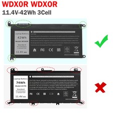 LOT 3-Cell 42Wh WDXOR WDX0R Battery for Dell Latitude 3180 3190 3300 3379 3189 picture