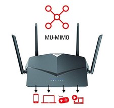 BLACK - D-LINK WIFI ROUTER AC2600, SMART, MESH (DIR-2640) picture
