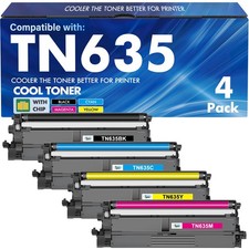 New 4 Pack TN635XL High Yield Toner Cartridges for Brother TN635 TN635XL picture