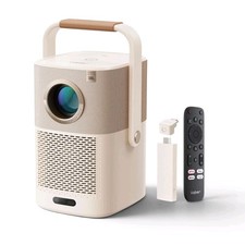 YABER T2 Portable LCD Projector 1080P 450 ANSI Lumens JBL Speakers Beige NEW picture