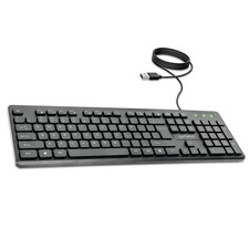 MANHATTAN USB Wired Computer Keyboard - with 4.5 ft USB-A Cable, 104 Black picture