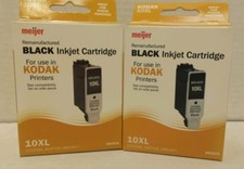 Lot of 2 Meijer Brand Remanufactured Black Inkjet Cartridges Kodak 10XL picture