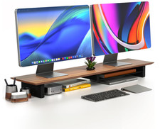 Soporte de Madera Maciza para 2 Monitores 42