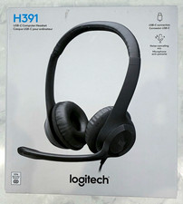 Logitech H391 USB-C Wired Stereo Headset Noise-Cancel Boom Mic Inline Black picture