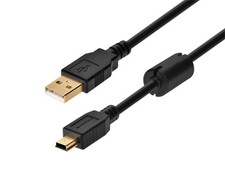 Monoprice USB-A to Mini-B 2.0 Cable - 5-Pin, 28/24AWG, Gold Plated, Black, 1.5ft picture