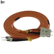 1m 3FT ST to SC Fiber Optic Cable Duplex Multimode 62.5/125 Optical Network Cord picture