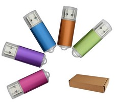 5 Pack USB2.0 Flash Drive Rectangle 1GB-32GB Blank Data Memory Stick Mixed Color picture
