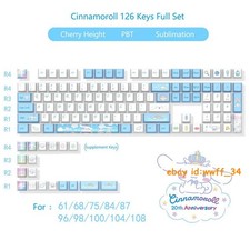 Cartoon Cinnamoroll 20th Anniversary Keycap 126Pcs/Set PBT Sublimation MX Switch picture