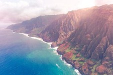 Landscape seashore coast rocks kauai hawaii Custom Gaming Mat Desk picture