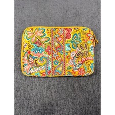 Vera Bradley Sun Valley Quilted Laptop Sleeve Yellow Floral Paisley Tech Case picture